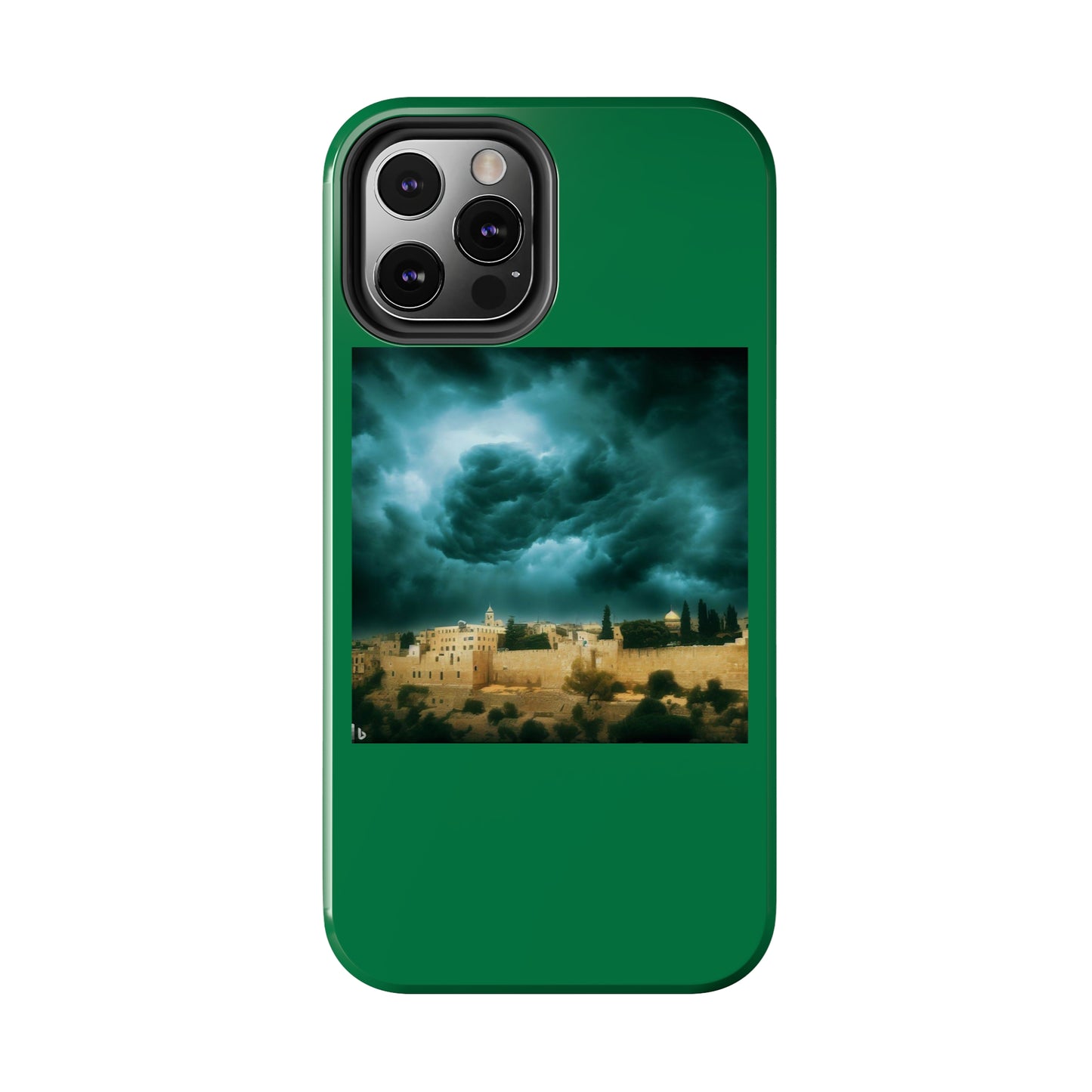 AImagination Collection iPhone Tough Case - "Storm Over Jerusalem" - The God Ball Originals by Chris Rabalais (2024)