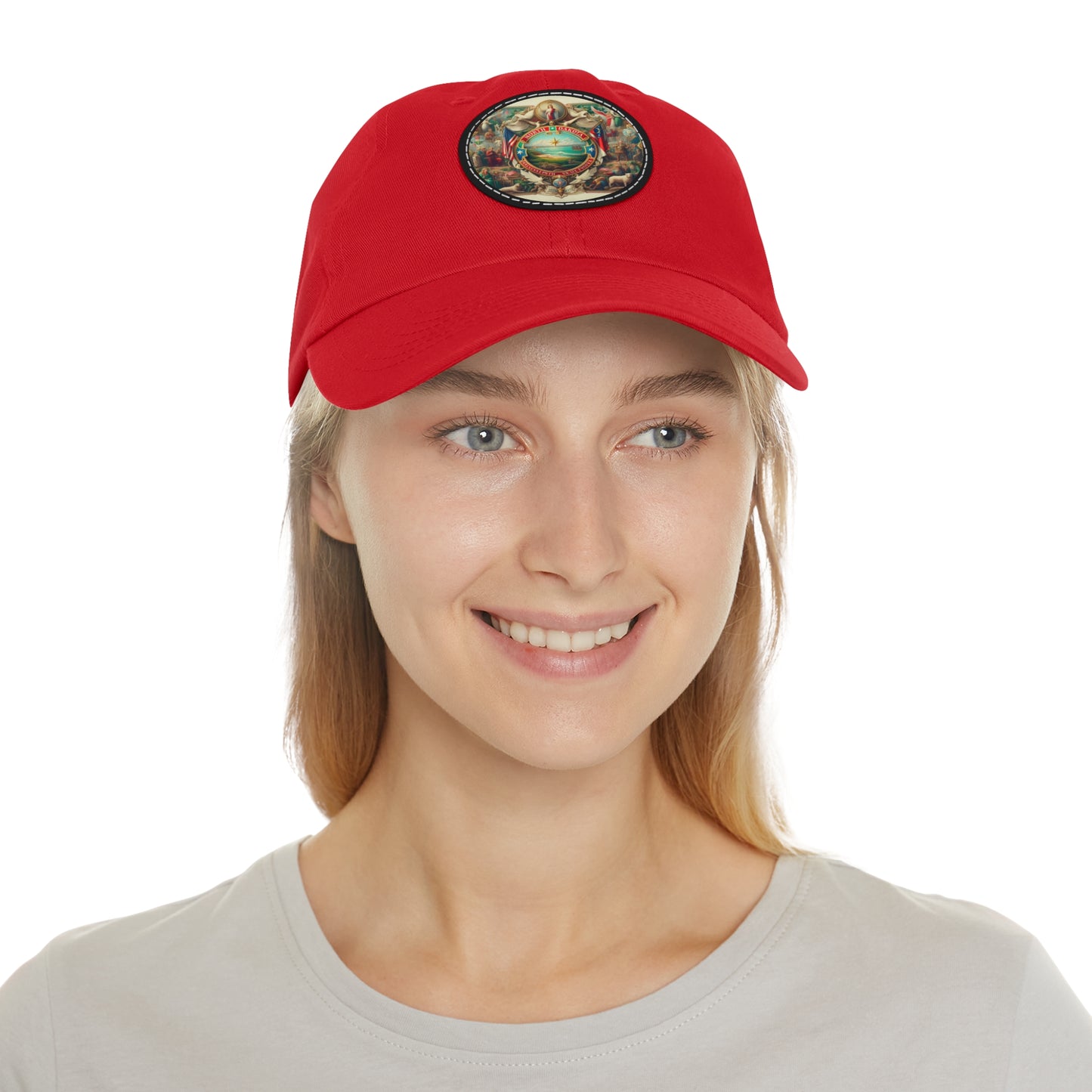 North Dakota Vintage Christian Crusader Campaign Hat - Chino Twill Leather Logo - 100% Charity - The God Vote Collection by Chris Rabalais