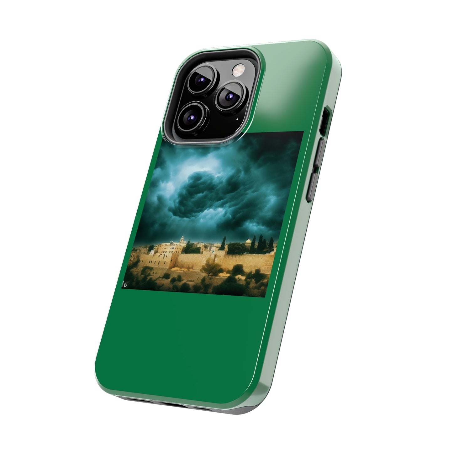 AImagination Collection iPhone Tough Case - "Storm Over Jerusalem" - The God Ball Originals by Chris Rabalais (2024)