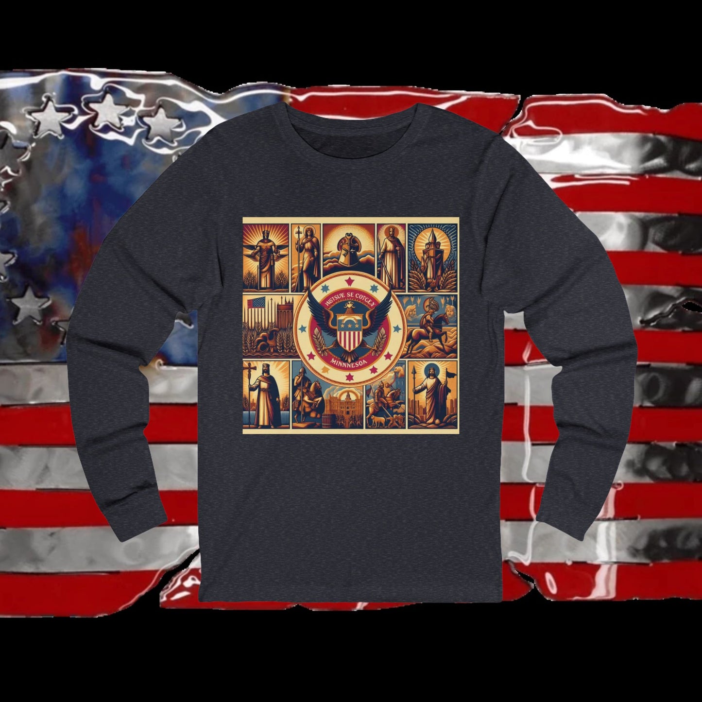 Minnesota Vintage Christian Crusader - Premium Unisex Long Sleeve Jersey Tee - 100% Charity - The God Vote Collection by Chris Rabalais