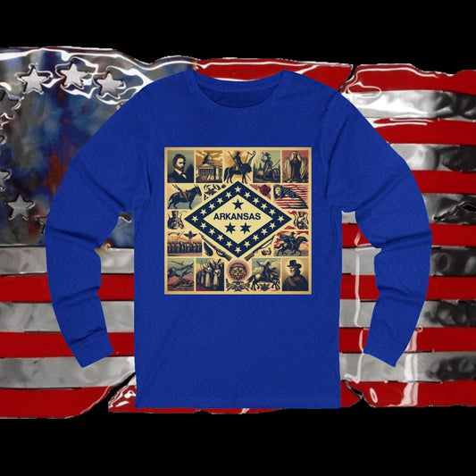 Arkansas Vintage Christian Crusader - Premium Unisex Long Sleeve Jersey Tee - 100% Charity - The God Vote Collection by Chris Rabalais