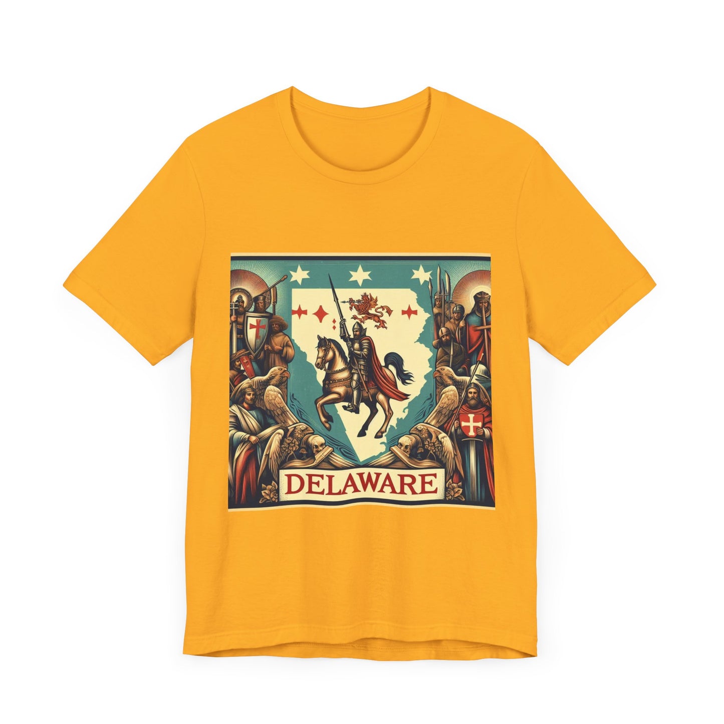 Delaware Vintage Christian Crusader - Unisex Jersey Tee - USA - 100% Charity Benefit - The God Vote Collection by Chris Rabalais
