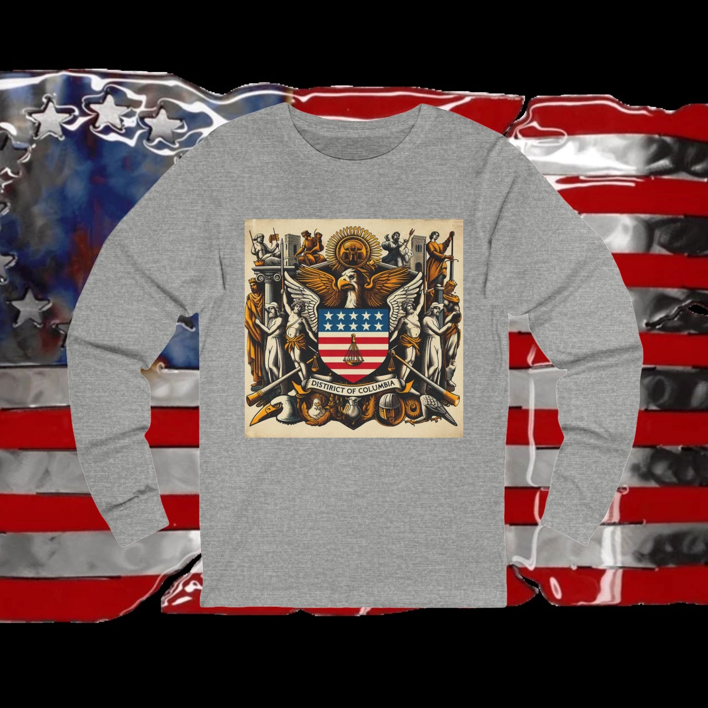 Washington DC Vintage Christian Crusader - Premium Unisex Long Sleeve Jersey Tee - 100% Charity - The God Vote Collection by Chris Rabalais
