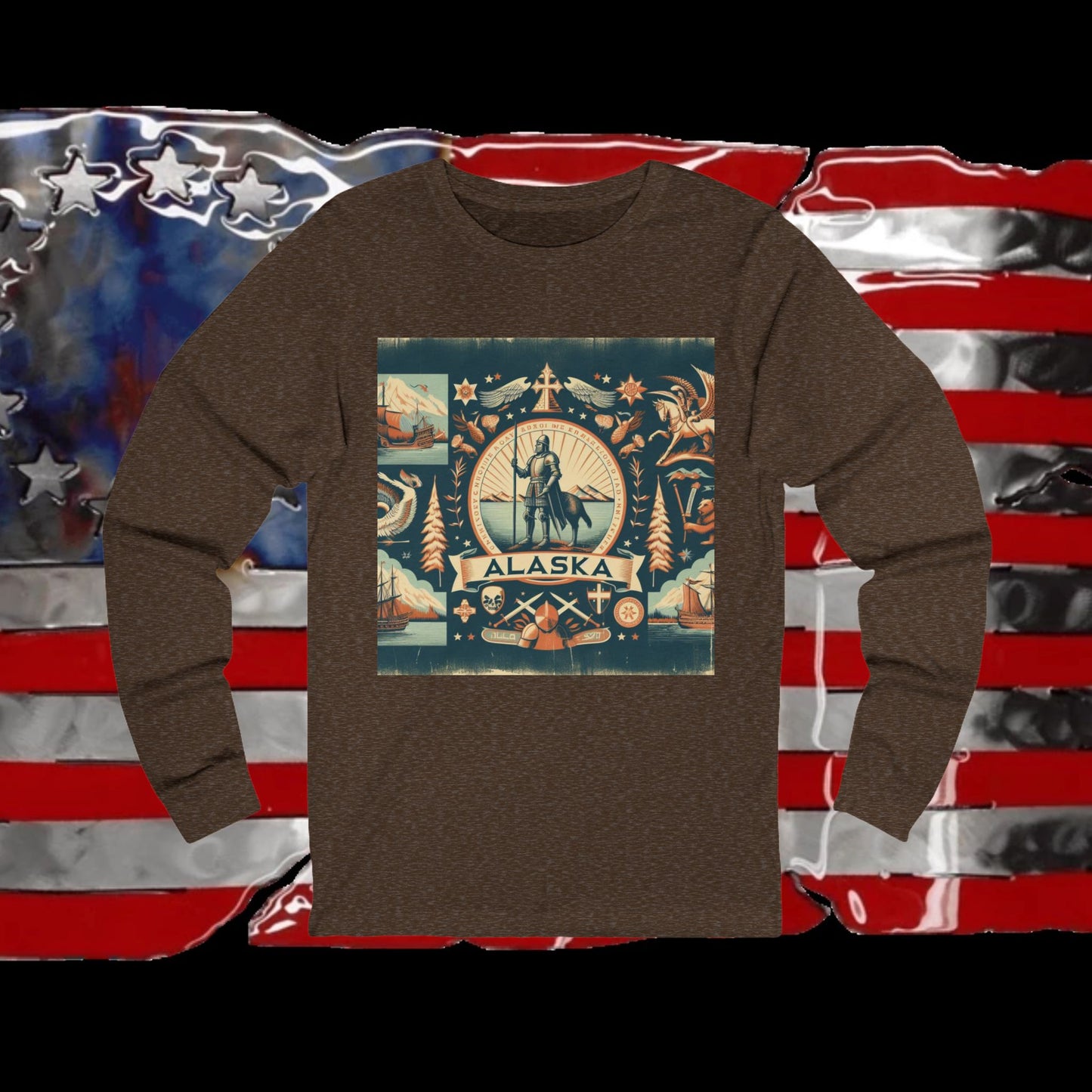 Alaska Vintage Christian Crusader - Premium Unisex Long Sleeve Jersey Tee - 100% Charity - The God Vote Collection by Chris Rabalais