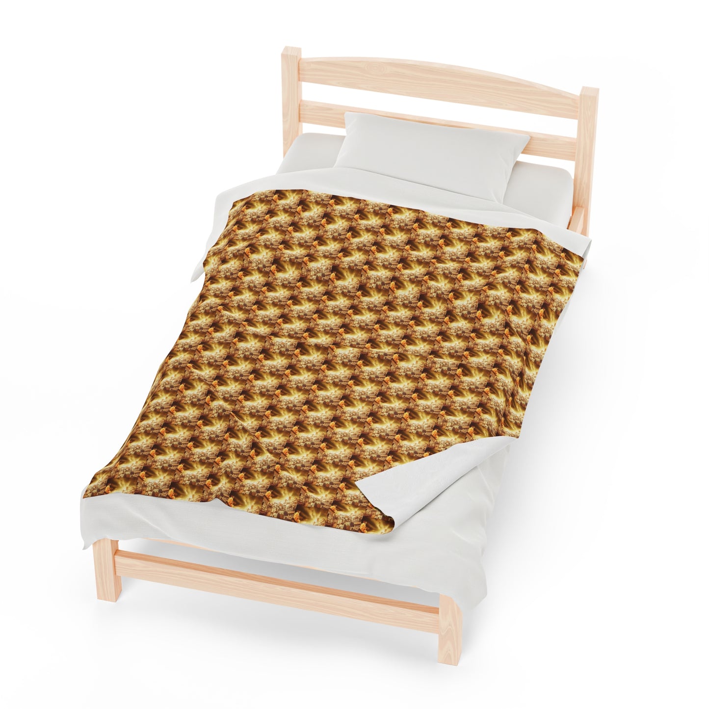 AImagination Collection Velveteen Plush Blanket - "The Golden Kingdom" - The God Ball Originals by Chris Rabalais (2024)