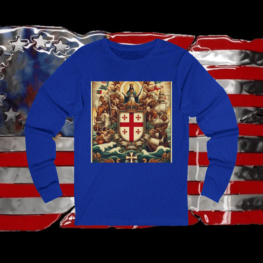Northern Mariana Vintage Christian Crusader - Premium Long Sleeve Jersey Tee - 100% Charity - The God Vote Collection by Chris Rabalais