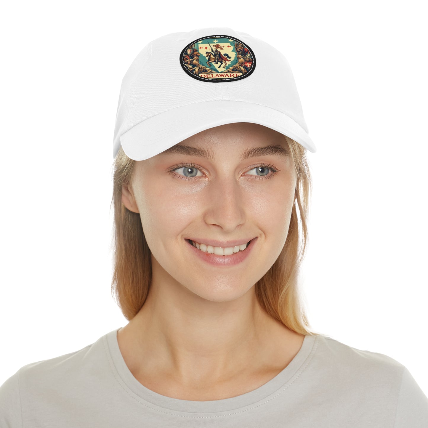 Delaware Vintage Christian Crusader Campaign Hat - Chino Twill Leather Logo - 100% Charity - The God Vote Collection by Chris Rabalais