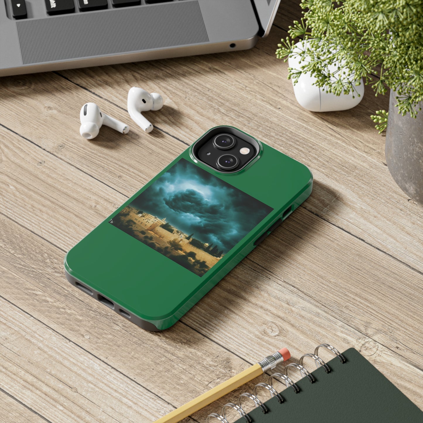 AImagination Collection iPhone Tough Case - "Storm Over Jerusalem" - The God Ball Originals by Chris Rabalais (2024)