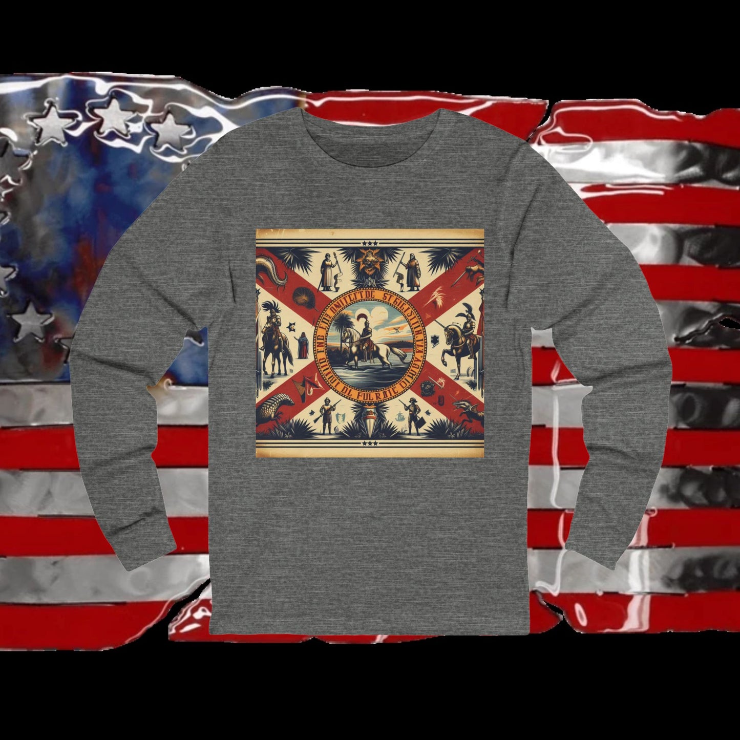 Florida Vintage Christian Crusader - Premium Unisex Long Sleeve Jersey Tee - 100% Charity - The God Vote Collection by Chris Rabalais