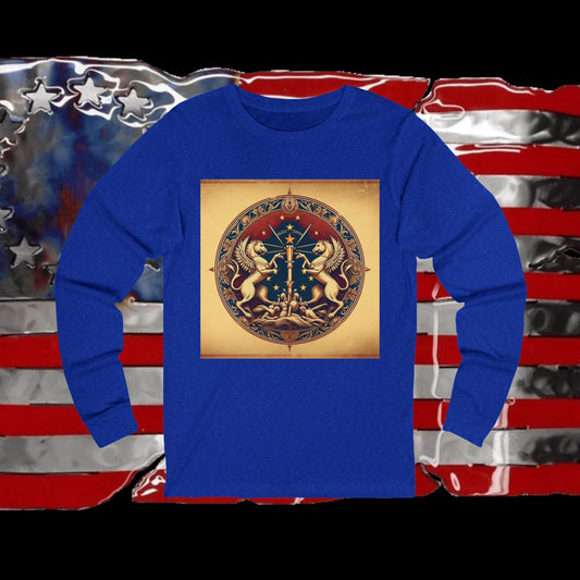 Indiana Vintage Christian Crusader - Unisex Premium Long Sleeve Jersey Tee - 100% Charity - The God Vote Collection by Chris Rabalais