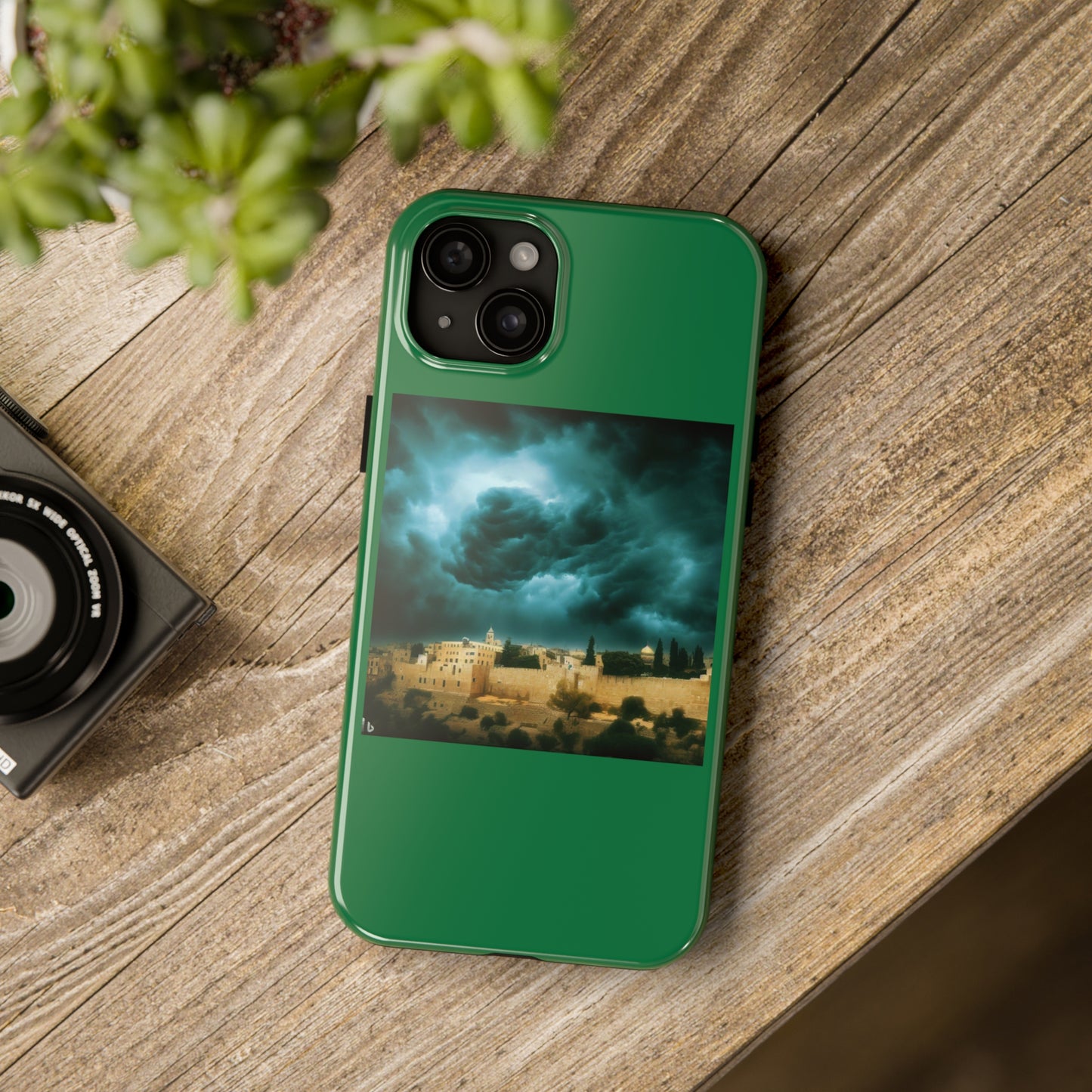 AImagination Collection iPhone Tough Case - "Storm Over Jerusalem" - The God Ball Originals by Chris Rabalais (2024)