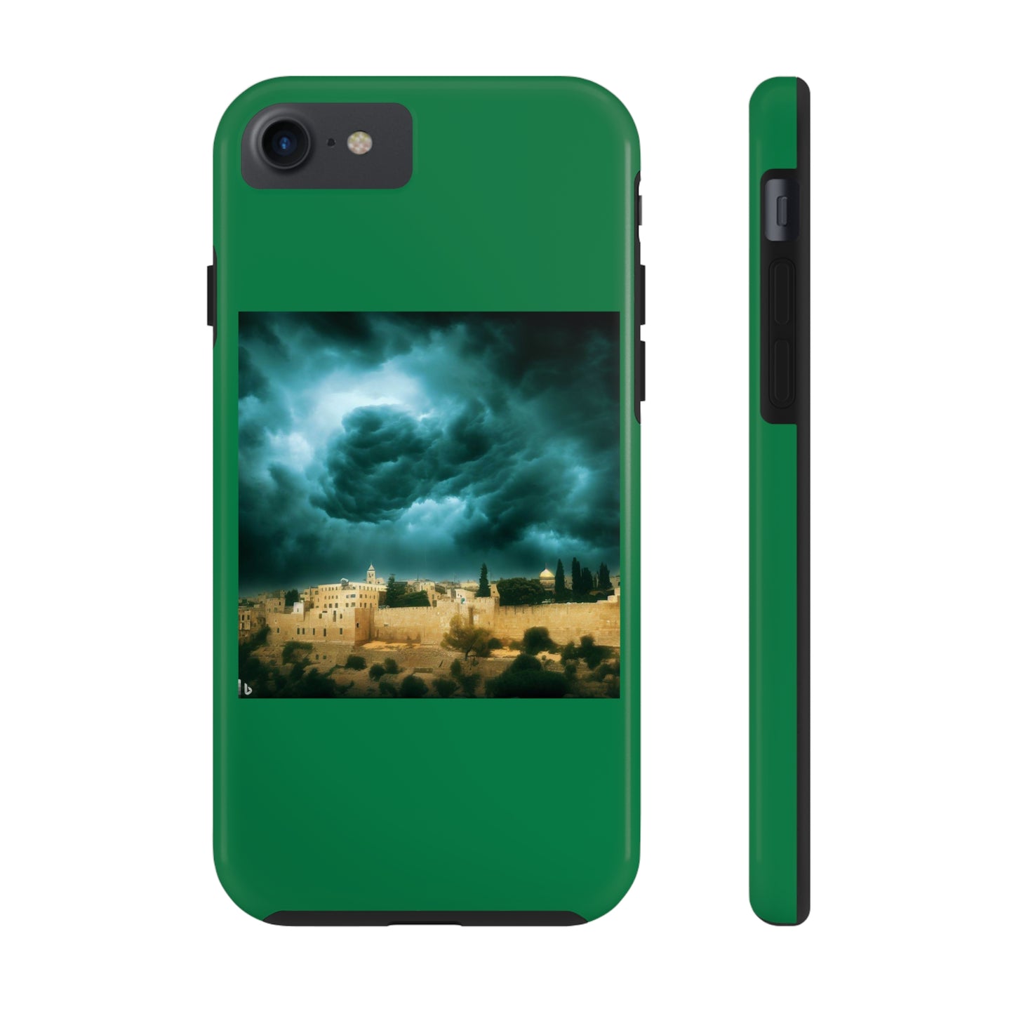 AImagination Collection iPhone Tough Case - "Storm Over Jerusalem" - The God Ball Originals by Chris Rabalais (2024)