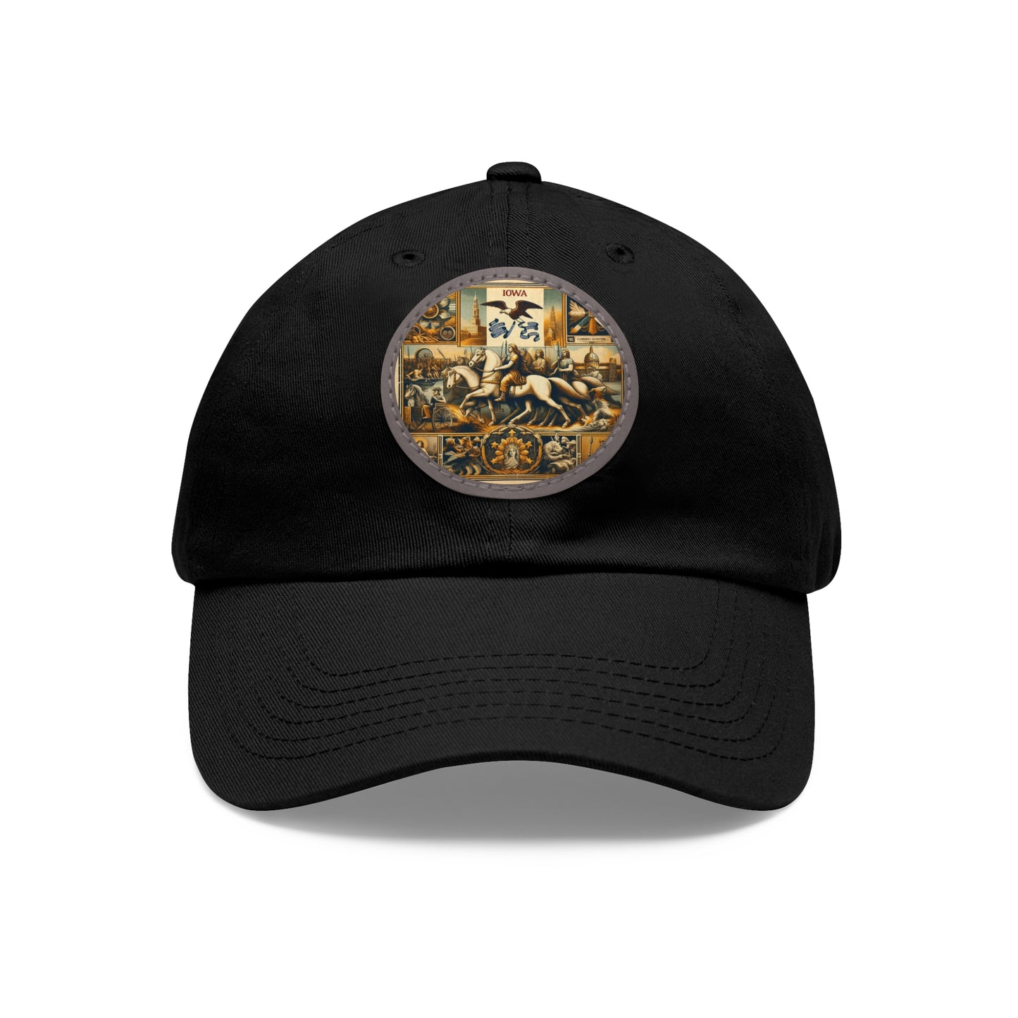 Iowa Vintage Christian Crusader Campaign Hat - Chino Twill Leather Logo - 100% Charity - The God Vote Collection by Chris Rabalais