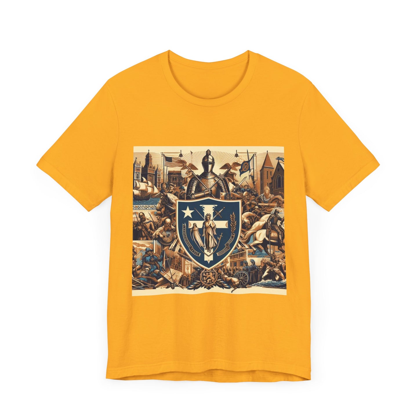 Massachusetts Vintage Christian Crusader - Unisex Jersey Tee - USA - 100% Charity Benefit - The God Vote Collection by Chris Rabalais