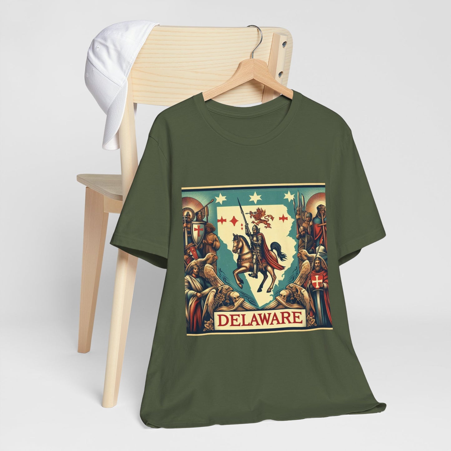 Delaware Vintage Christian Crusader - Unisex Jersey Tee - USA - 100% Charity Benefit - The God Vote Collection by Chris Rabalais