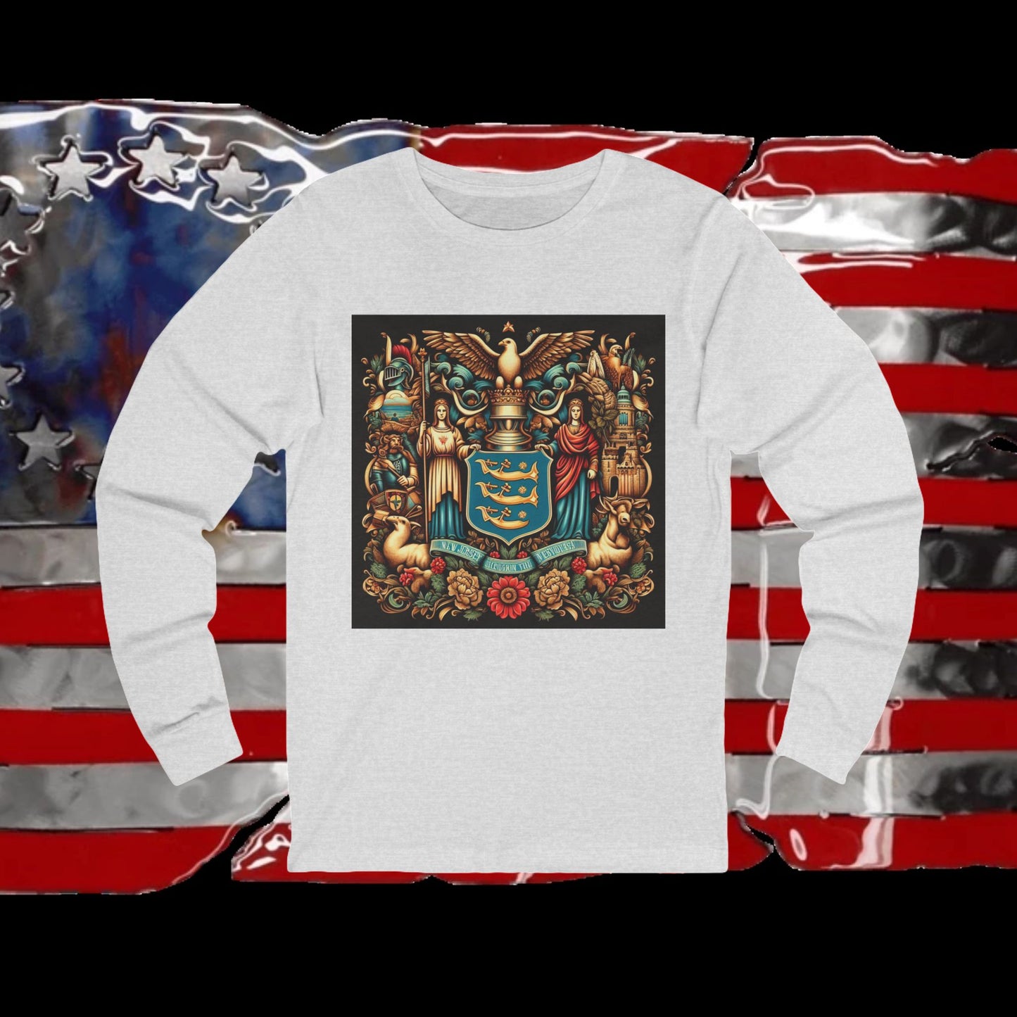 New Jersey Vintage Christian Crusader - Premium Unisex Long Sleeve Jersey Tee - 100% Charity - The God Vote Collection by Chris Rabalais