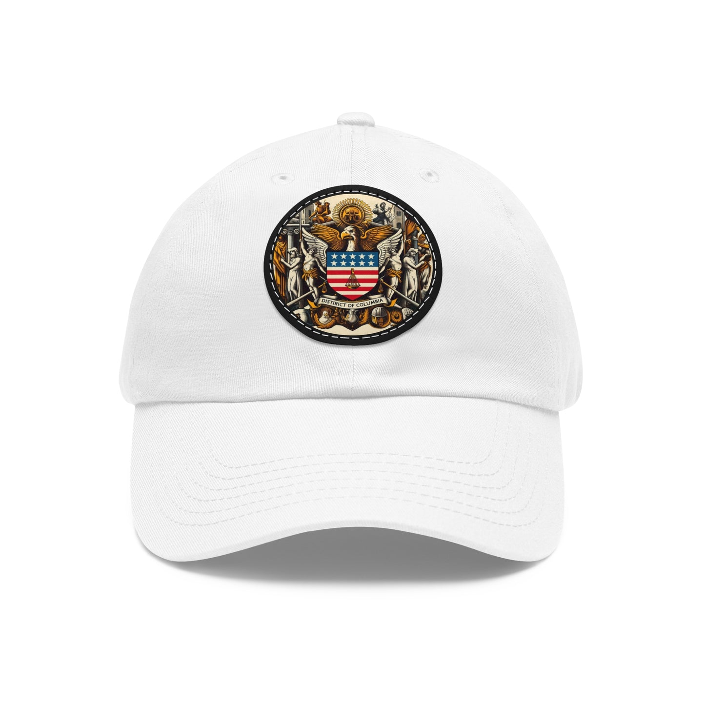 Washington DC Vintage Christian Crusader Campaign Hat - Chino Twill Leather Logo - 100% Charity - The God Vote Collection by Chris Rabalais