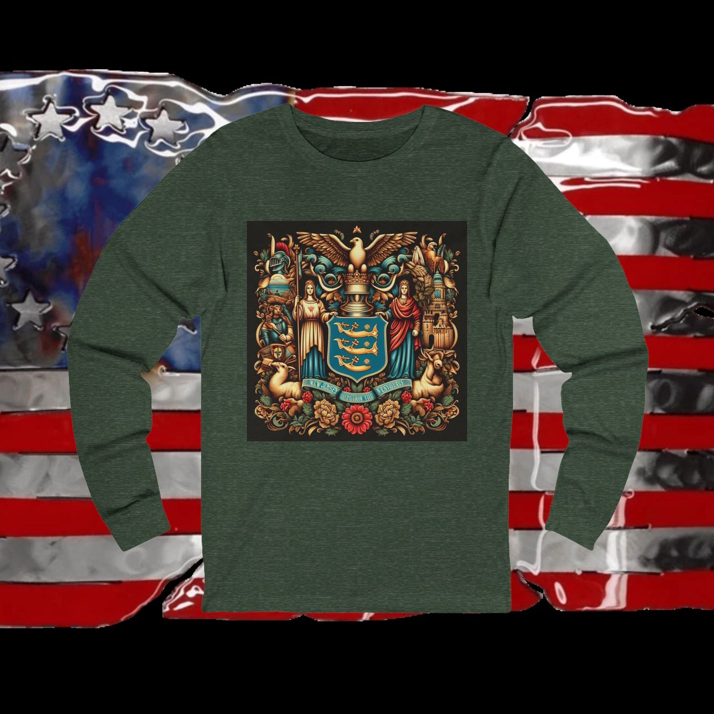 New Jersey Vintage Christian Crusader - Premium Unisex Long Sleeve Jersey Tee - 100% Charity - The God Vote Collection by Chris Rabalais