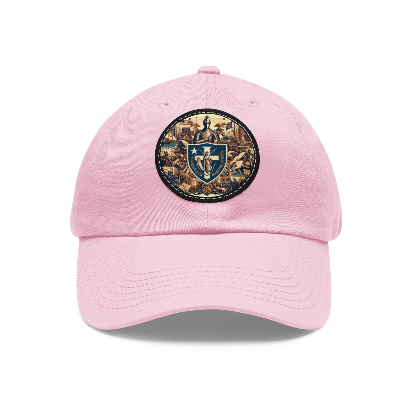 Massachusetts Vintage Christian Crusader Campaign Hat - Chino Twill Leather Logo - 100% Charity - The God Vote Collection by Chris Rabalais