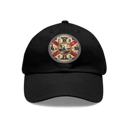 Florida Vintage Christian Crusader Campaign Hat - Chino Twill Leather Logo - 100% Charity - The God Vote Collection by Chris Rabalais