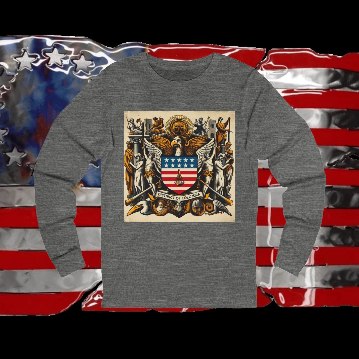 Washington DC Vintage Christian Crusader - Premium Unisex Long Sleeve Jersey Tee - 100% Charity - The God Vote Collection by Chris Rabalais