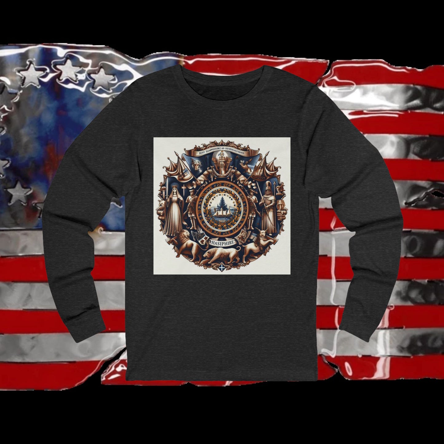 New Hampshire Vintage Christian Crusader - Unisex Premium Long Sleeve Jersey Tee - 100% Charity - The God Vote Collection by Chris Rabalais