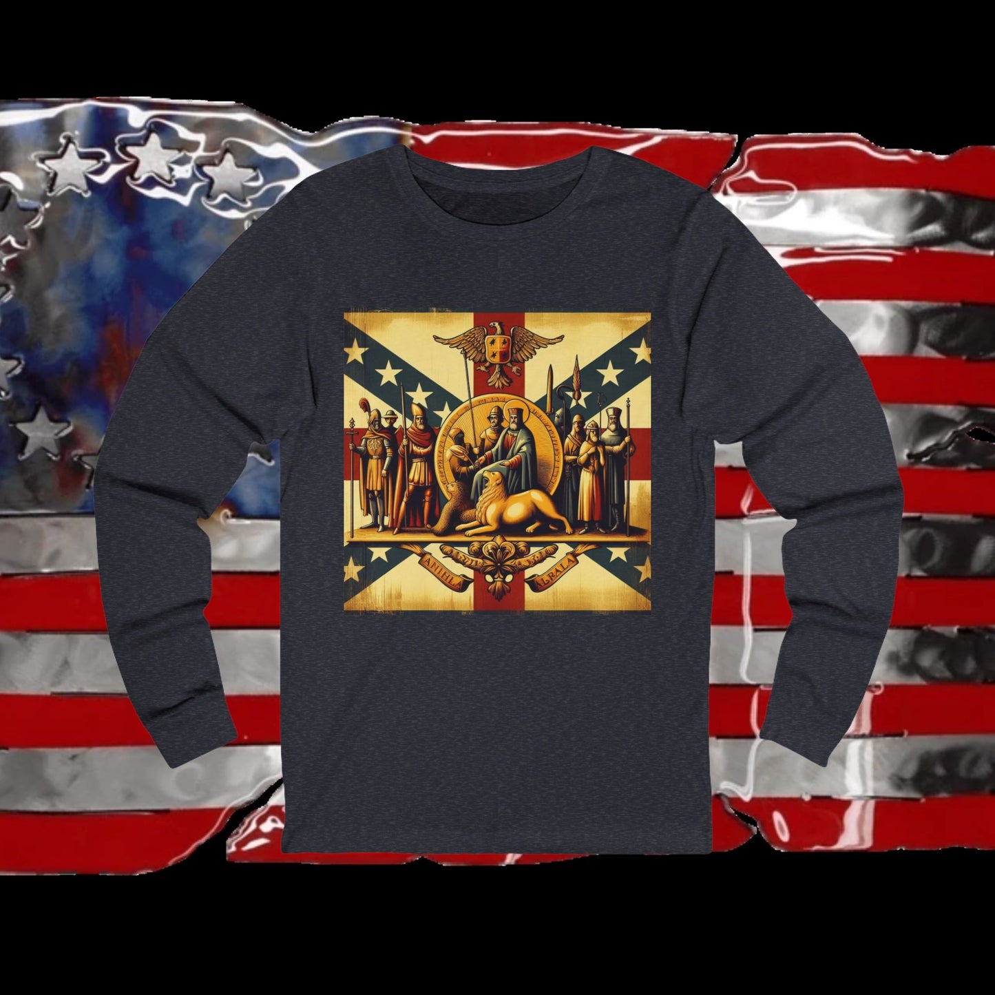 Alabama Vintage Christian Crusader - Premium Unisex Long Sleeve Jersey Tee - 100% Charity - The God Vote Collection by Chris Rabalais