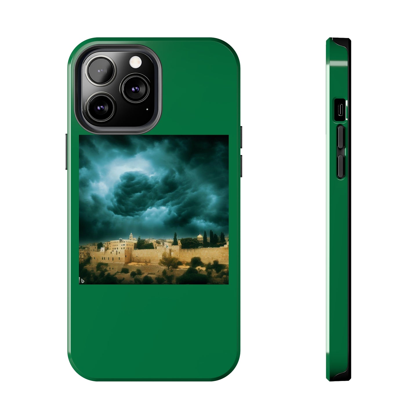 AImagination Collection iPhone Tough Case - "Storm Over Jerusalem" - The God Ball Originals by Chris Rabalais (2024)