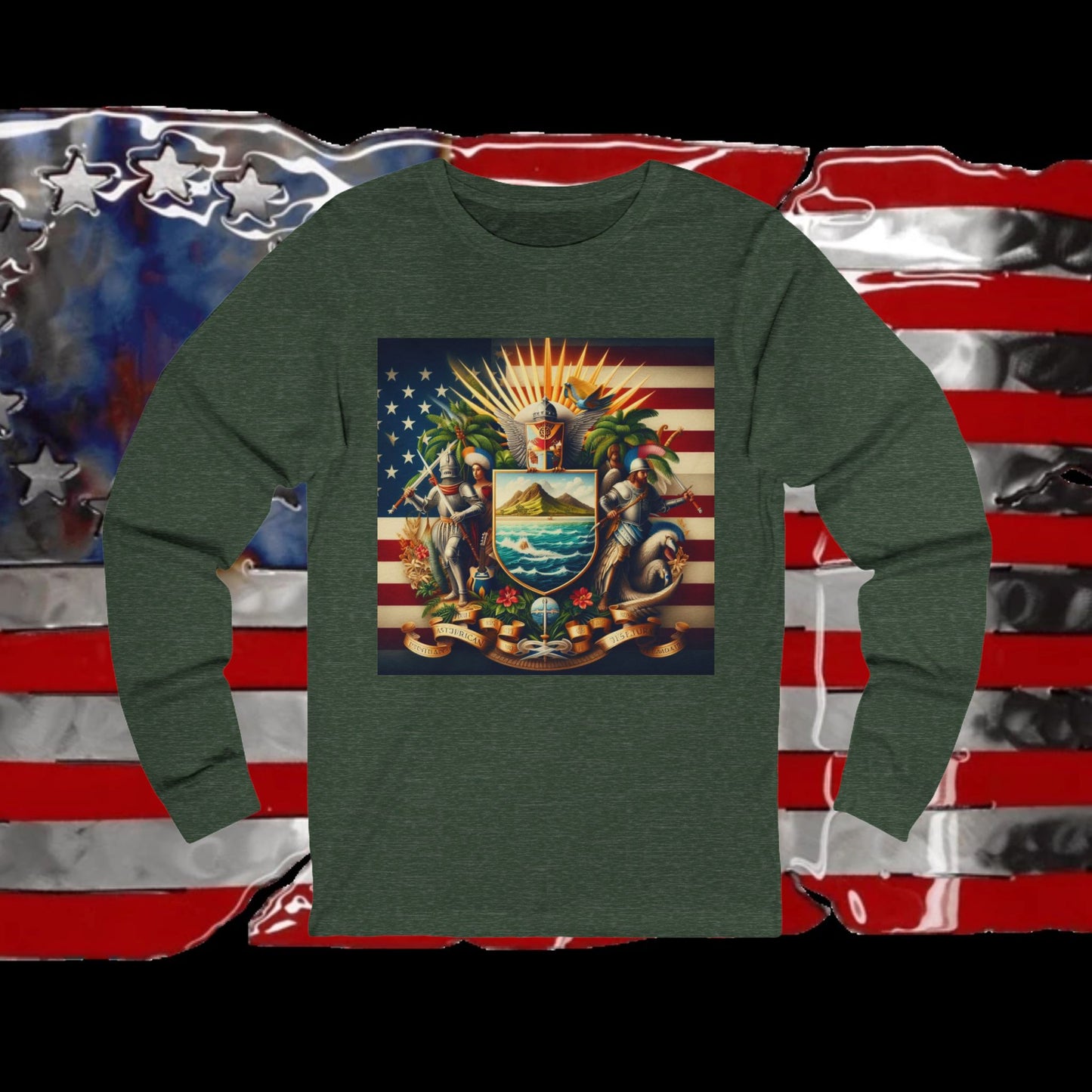 American Samoa Vintage Christian Crusader - Premium Unisex Long Sleeve Jersey Tee - 100% Charity - The God Vote Collection by Chris Rabalais