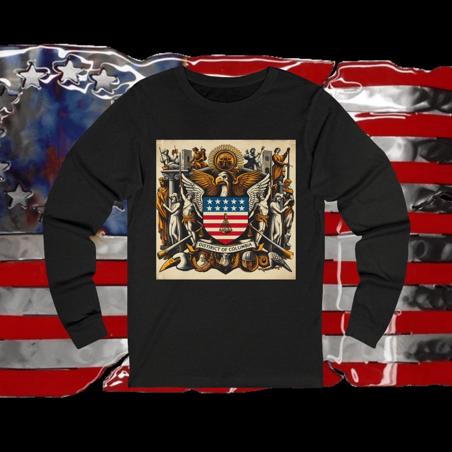 Washington DC Vintage Christian Crusader - Premium Unisex Long Sleeve Jersey Tee - 100% Charity - The God Vote Collection by Chris Rabalais