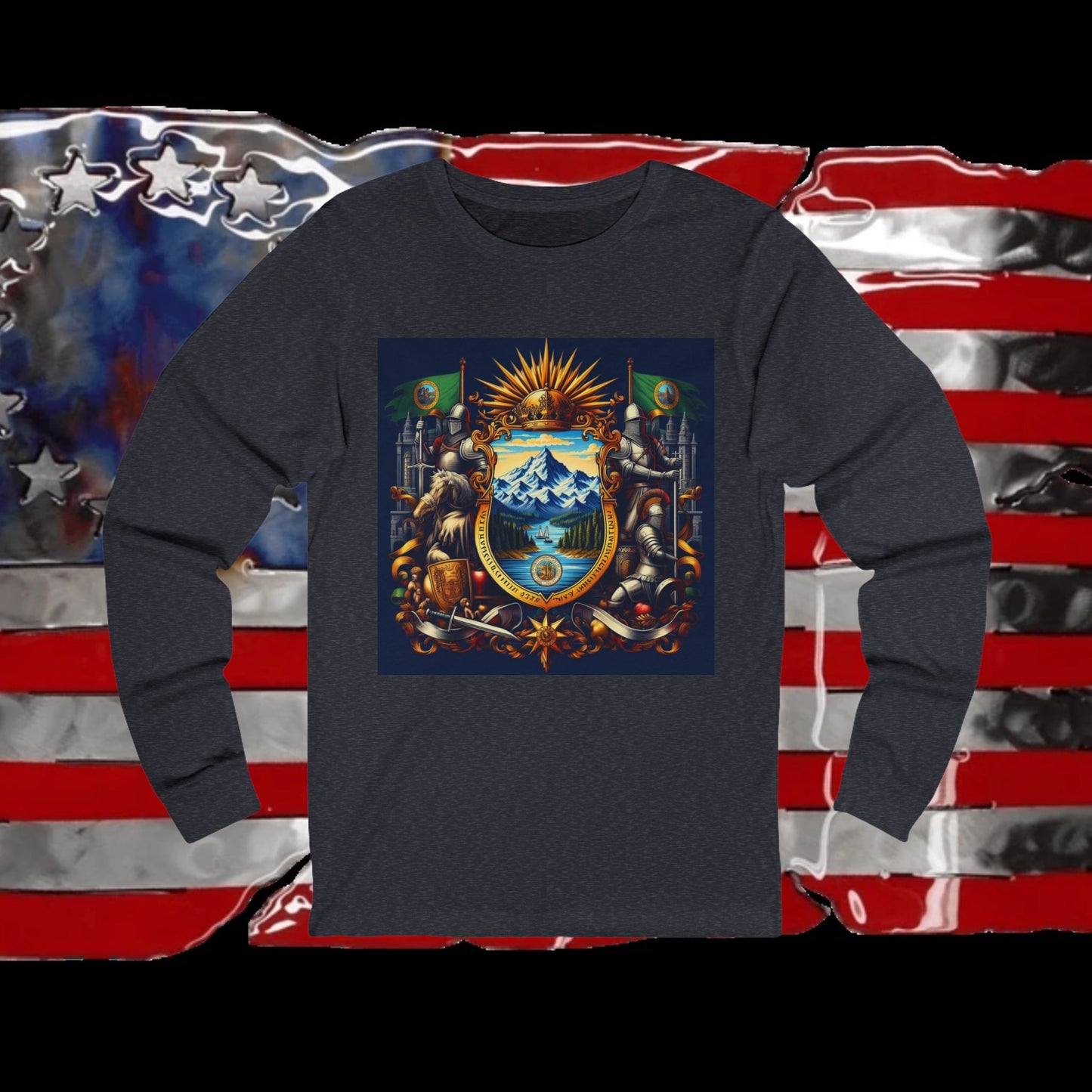 Washington Vintage Christian Crusader - Premium Unisex Long Sleeve Jersey Tee - 100% Charity - The God Vote Collection by Chris Rabalais