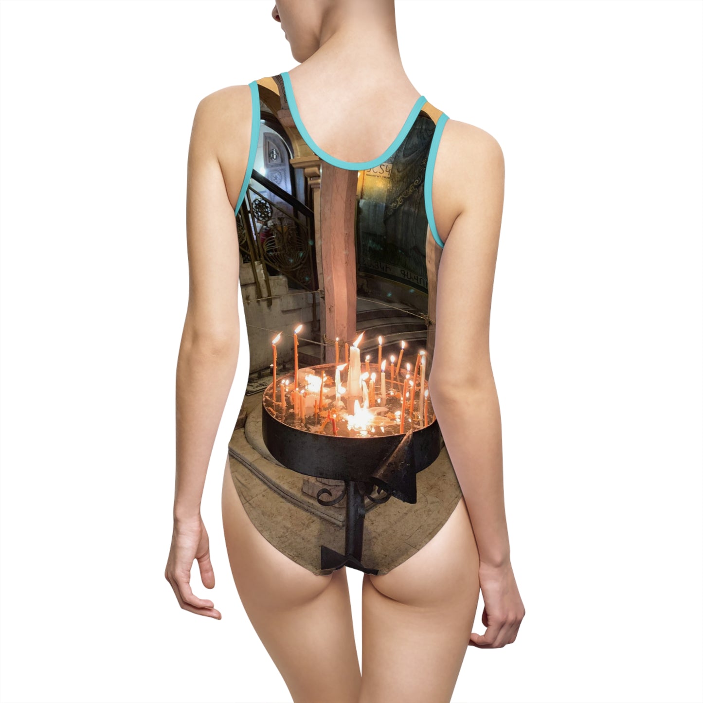 Holy Land Origins Women's Classic One-Piece Swimsuit - Church of the Holy Sepulchre at Jerusalem - The God Ball Originals by Chris Rabalais (2024)