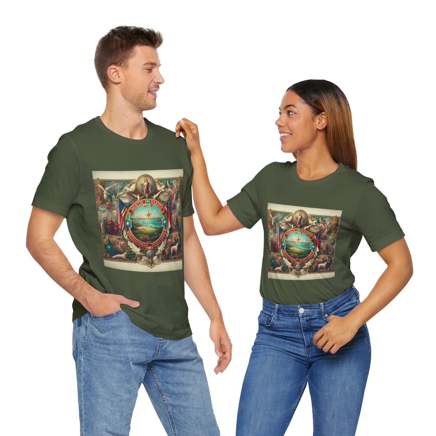 North Dakota Vintage Christian Crusader - Unisex Jersey Tee - USA - 100% Charity Benefit - The God Vote Collection by Chris Rabalais