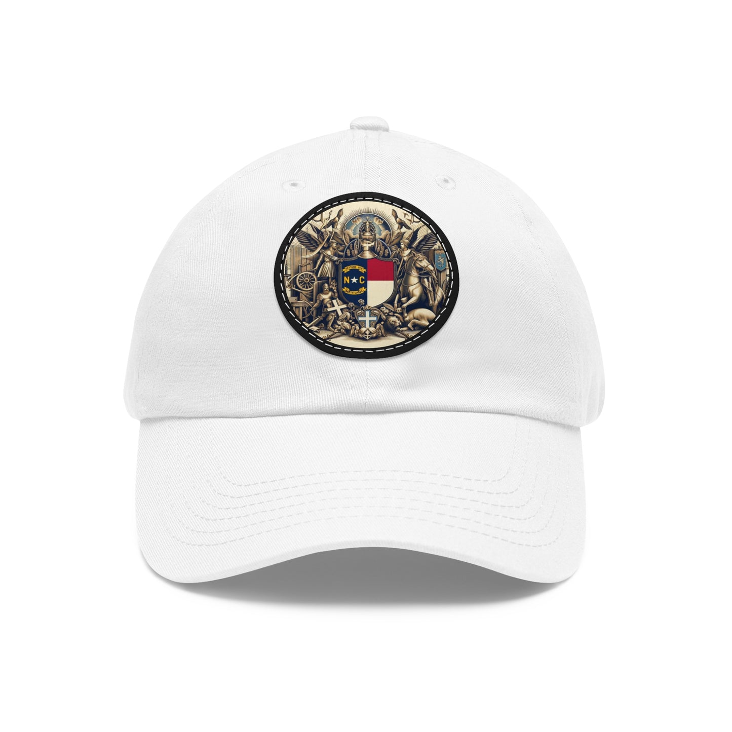 North Carolina Vintage Christian Crusader Campaign Hat - Chino Twill Leather Logo - 100% Charity - The God Vote Collection by Chris Rabalais
