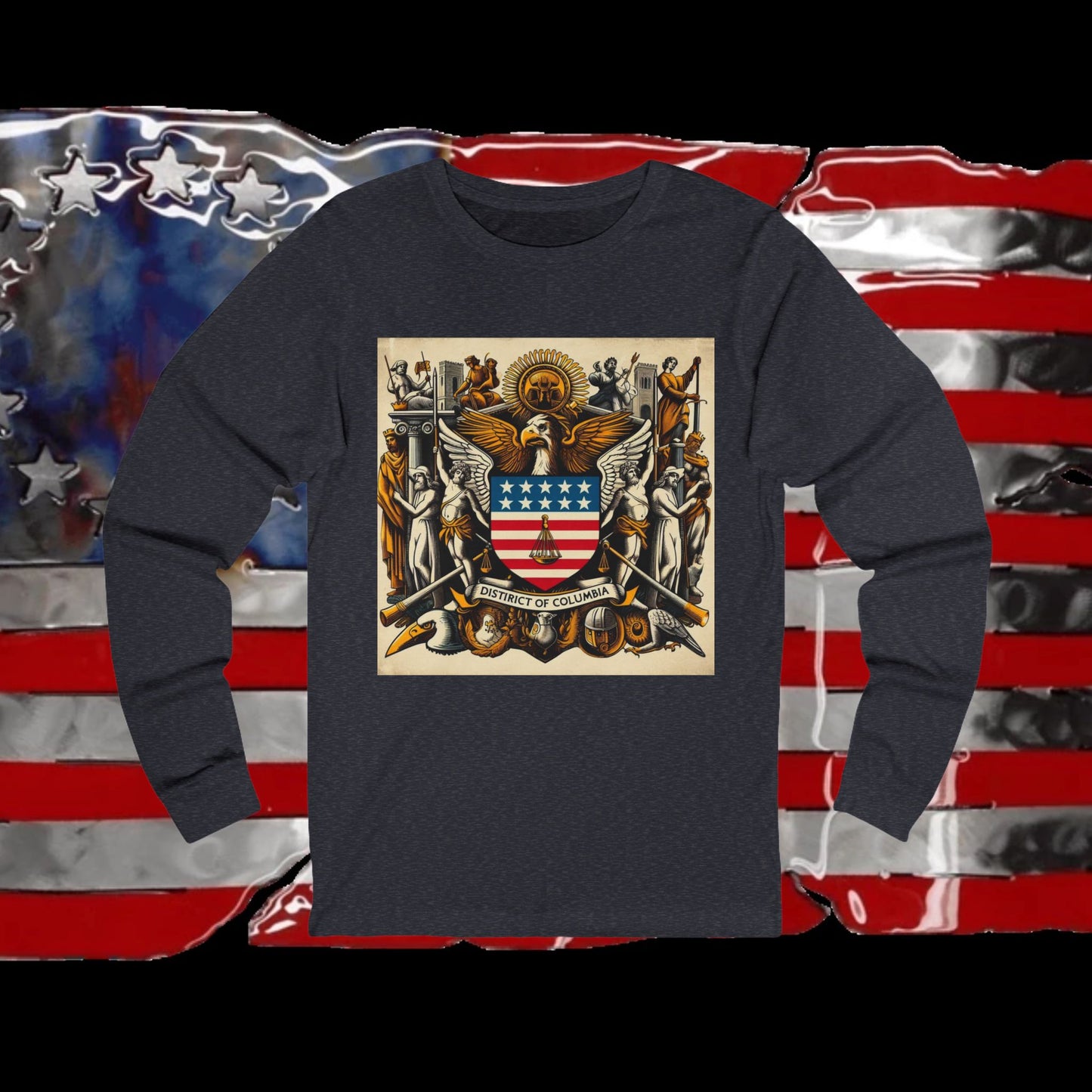 Washington DC Vintage Christian Crusader - Premium Unisex Long Sleeve Jersey Tee - 100% Charity - The God Vote Collection by Chris Rabalais