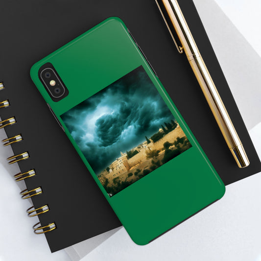 AImagination Collection iPhone Tough Case - "Storm Over Jerusalem" - The God Ball Originals by Chris Rabalais (2024)