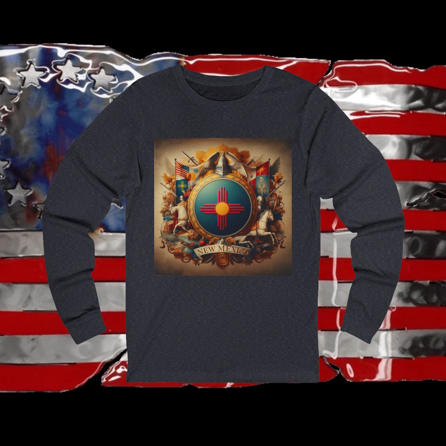 New Mexico Vintage Christian Crusader - Premium Unisex Long Sleeve Jersey Tee - 100% Charity - The God Vote Collection by Chris Rabalais