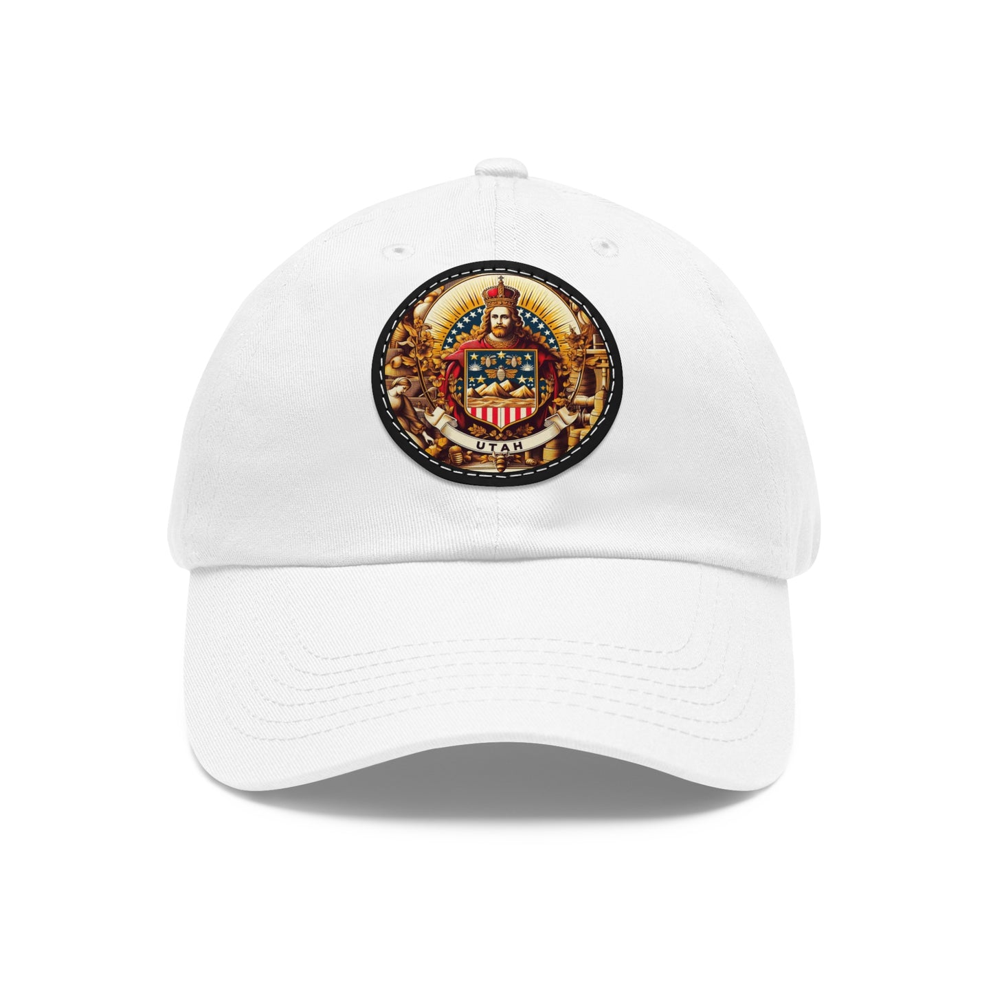 Utah Vintage Christian Crusader Campaign Hat - Chino Twill Leather Logo - 100% Charity - The God Vote Collection by Chris Rabalais