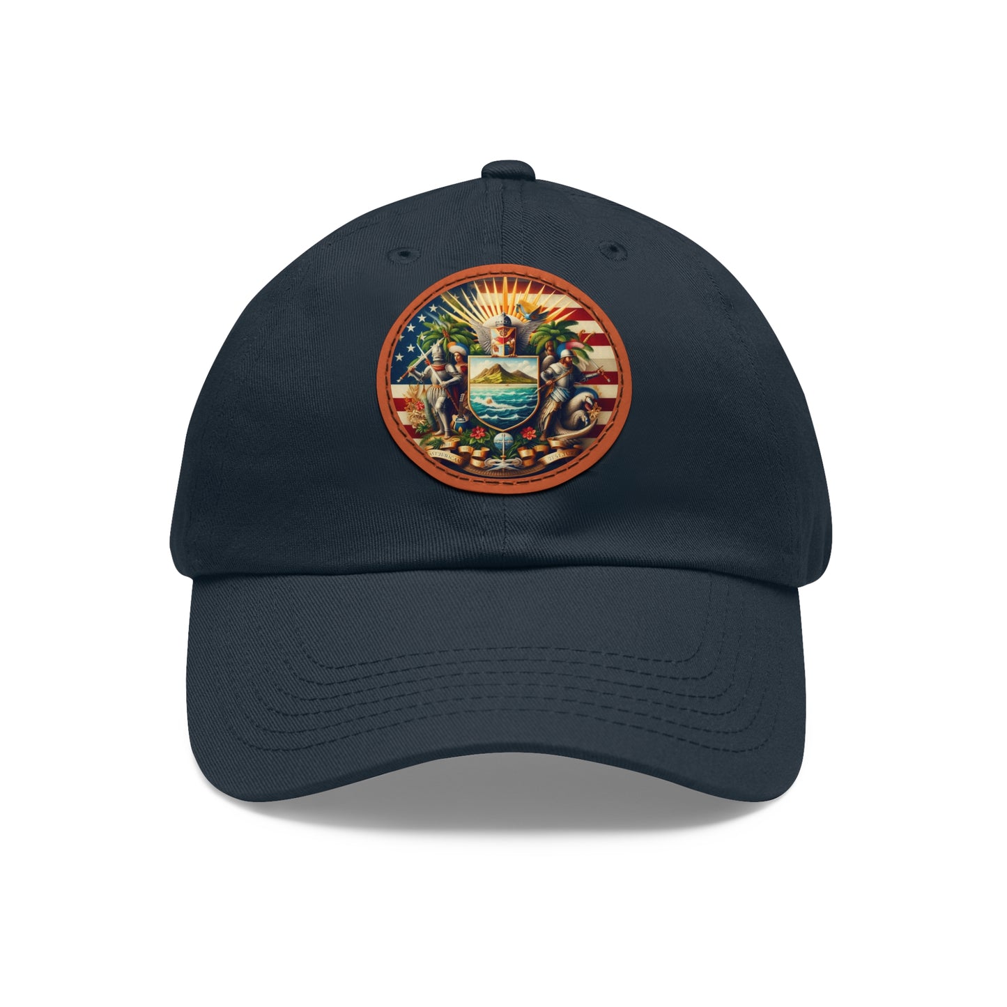American Samoa Vintage Christian Crusader Campaign Hat - Chino Twill Leather Logo - 100% Charity - The God Vote Collection by Chris Rabalais