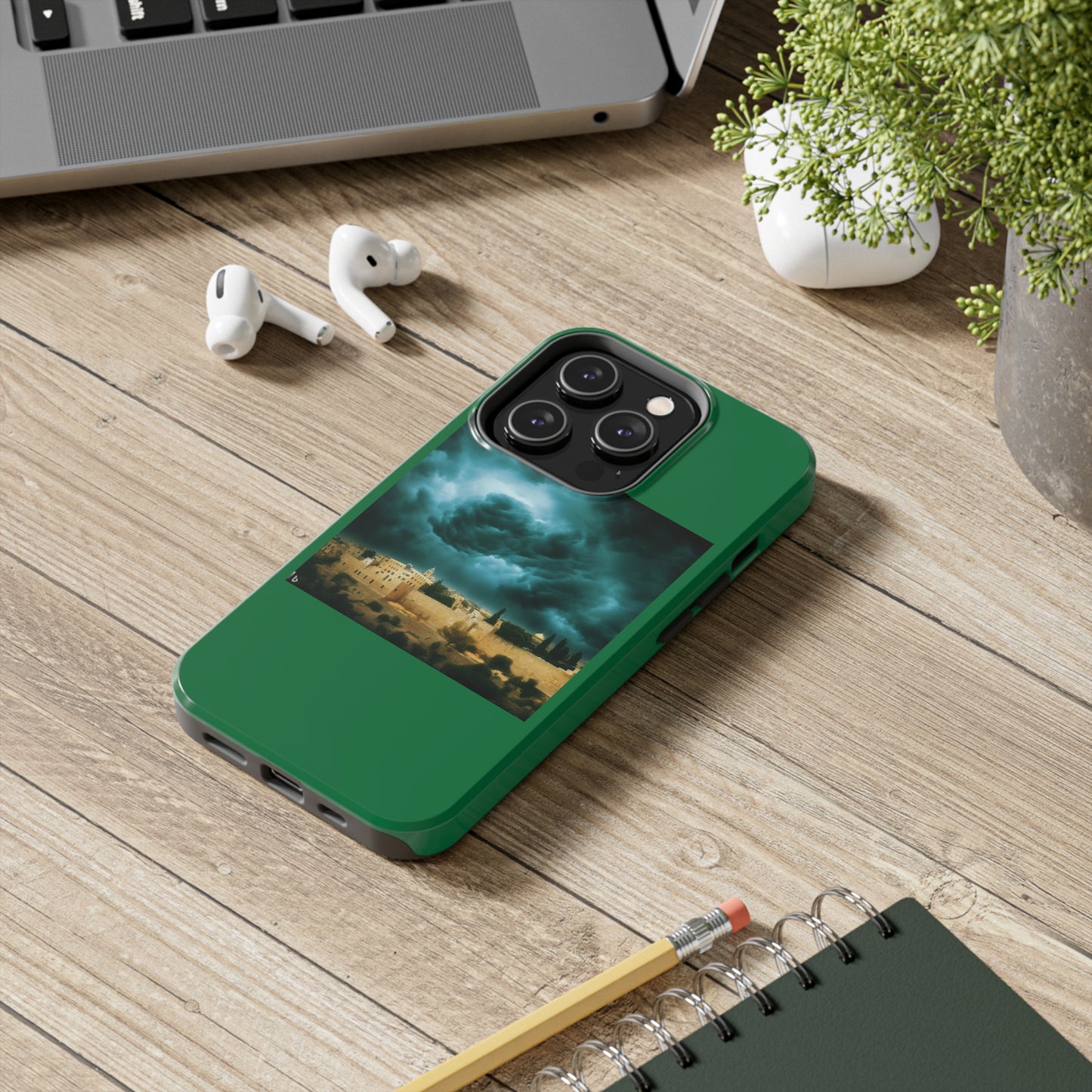 AImagination Collection iPhone Tough Case - "Storm Over Jerusalem" - The God Ball Originals by Chris Rabalais (2024)