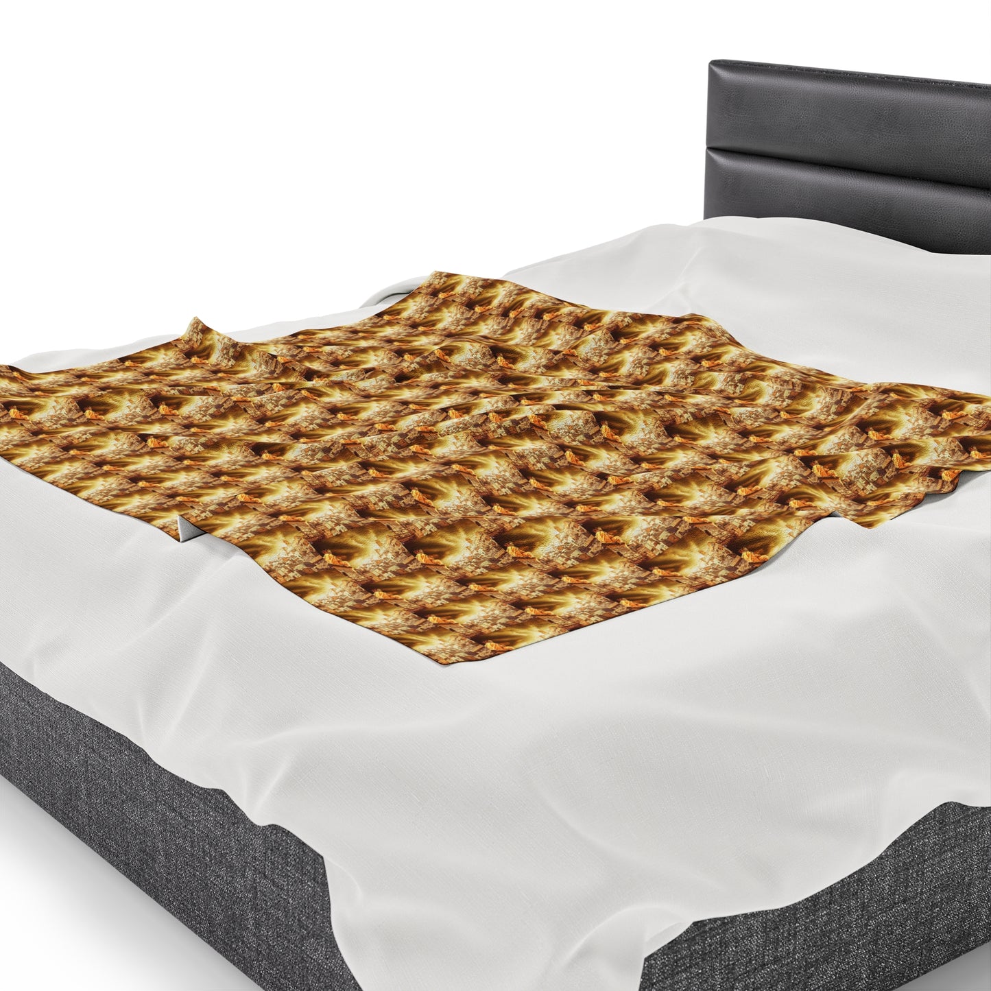 AImagination Collection Velveteen Plush Blanket - "The Golden Kingdom" - The God Ball Originals by Chris Rabalais (2024)