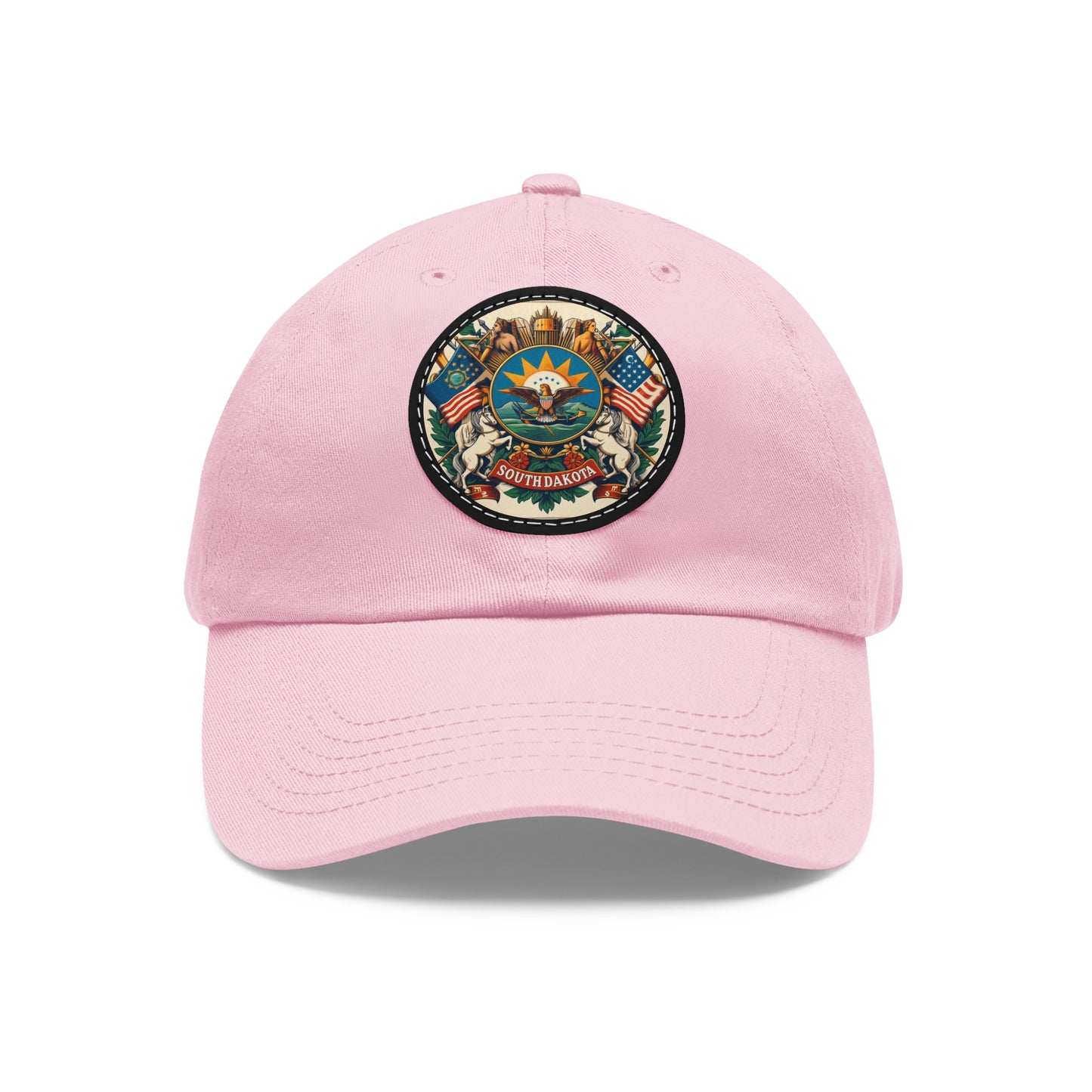 South Dakota Vintage Christian Crusader Campaign Hat - Chino Twill Leather Logo - 100% Charity - The God Vote Collection by Chris Rabalais