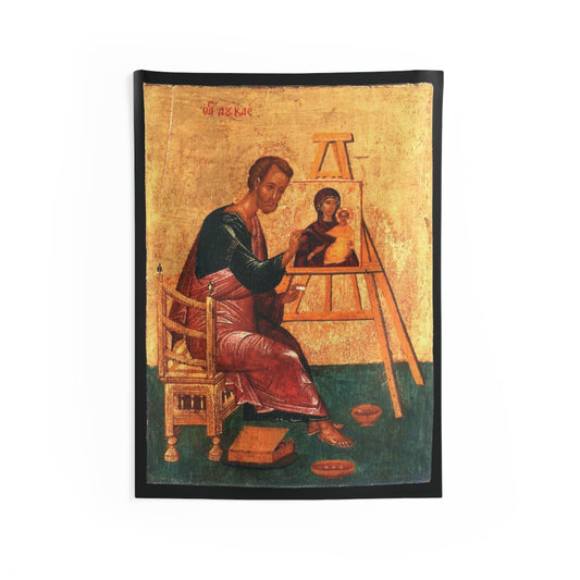 St Luke Paints Icon of Mother of God Hodegetria Byzantine Orthodox Oct 18 Home Decor Tapestry Catholic Christian Bible Scripture Christ Gift