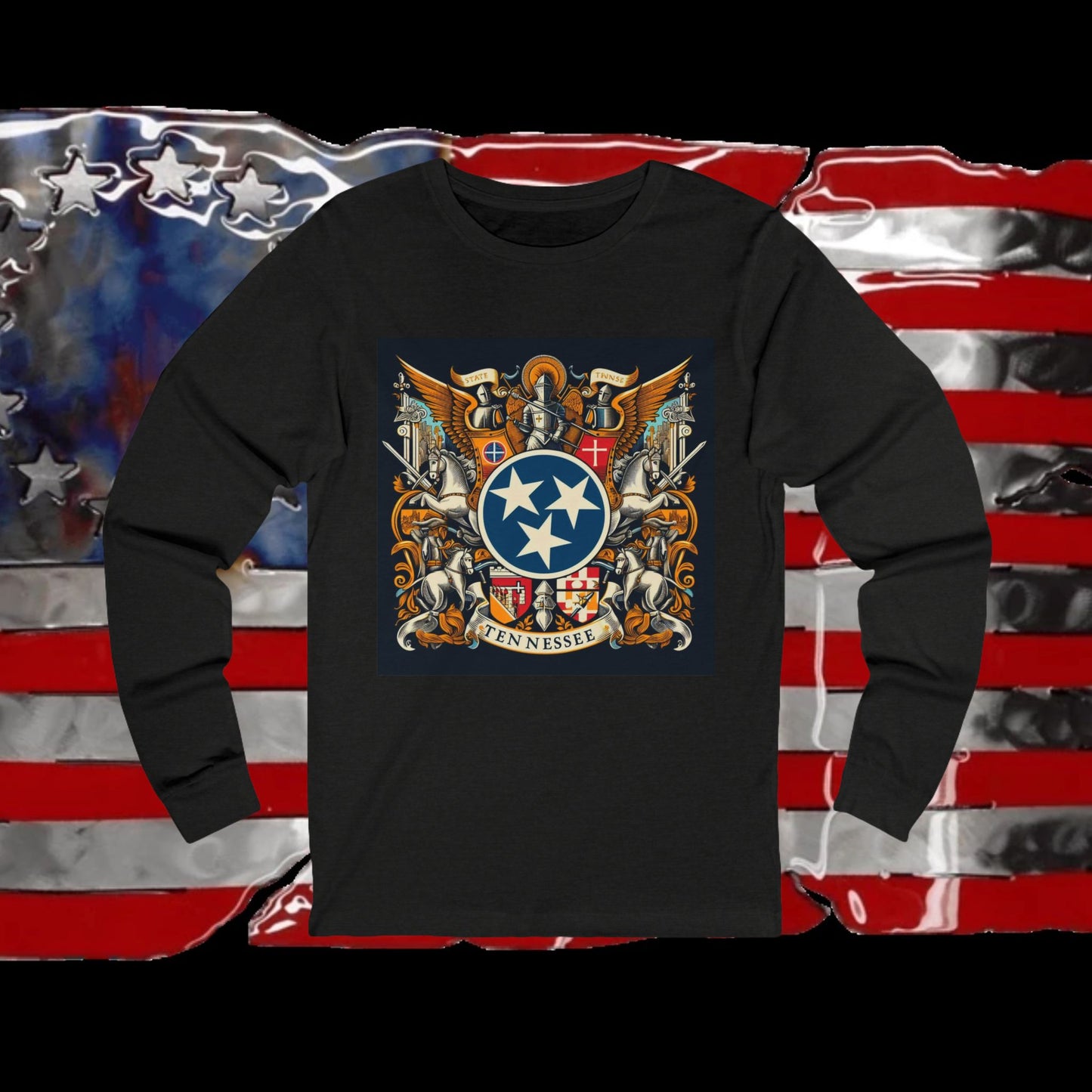 Tennessee Vintage Christian Crusader - Unisex Premium Long Sleeve Jersey Tee - 100% Charity - The God Vote Collection by Chris Rabalais