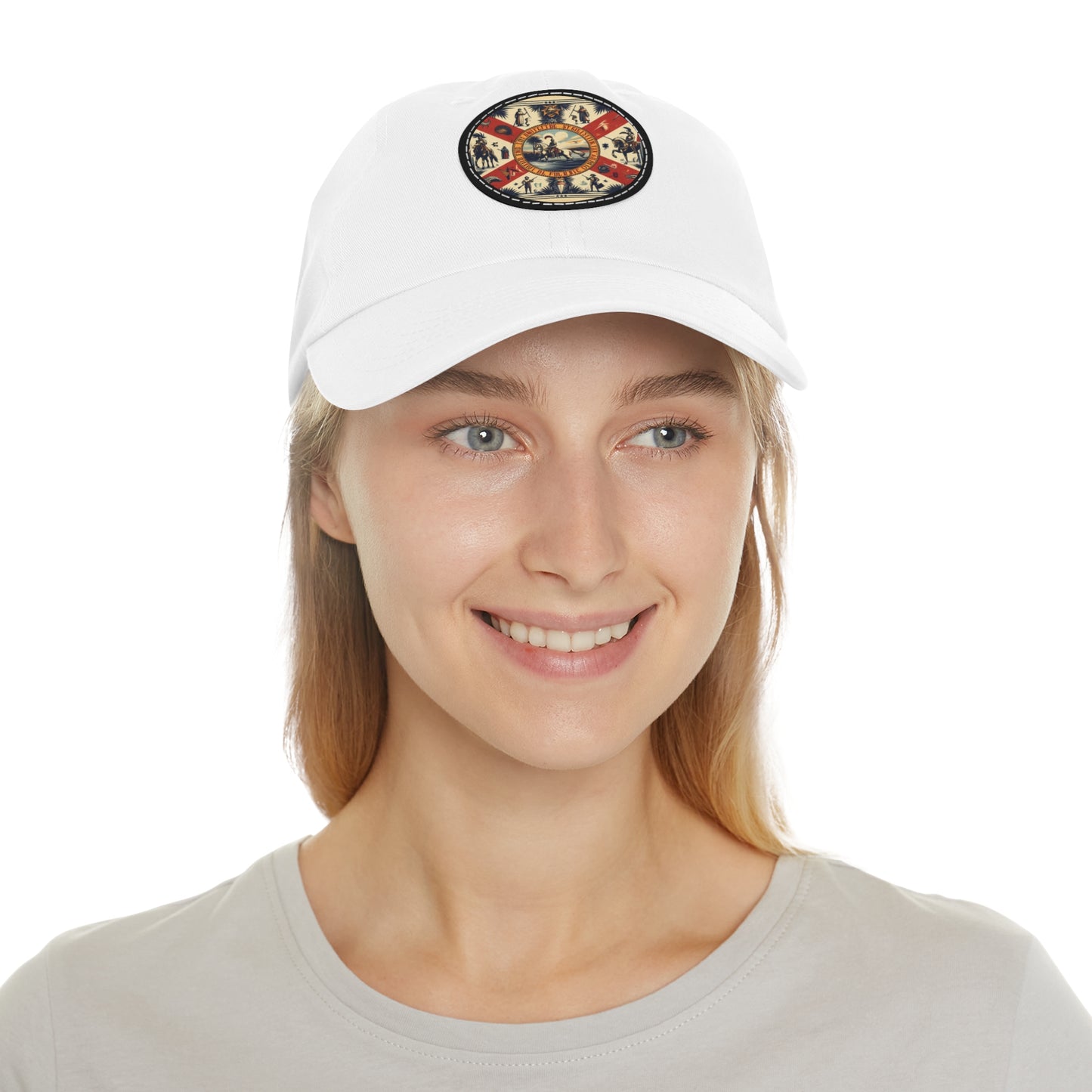 Florida Vintage Christian Crusader Campaign Hat - Chino Twill Leather Logo - 100% Charity - The God Vote Collection by Chris Rabalais
