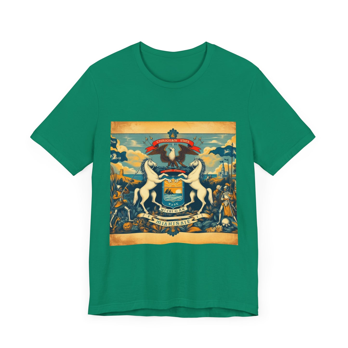 Michigan Vintage Christian Crusader - Unisex Jersey Tee - USA - 100% Charity Benefit - The God Vote Collection by Chris Rabalais