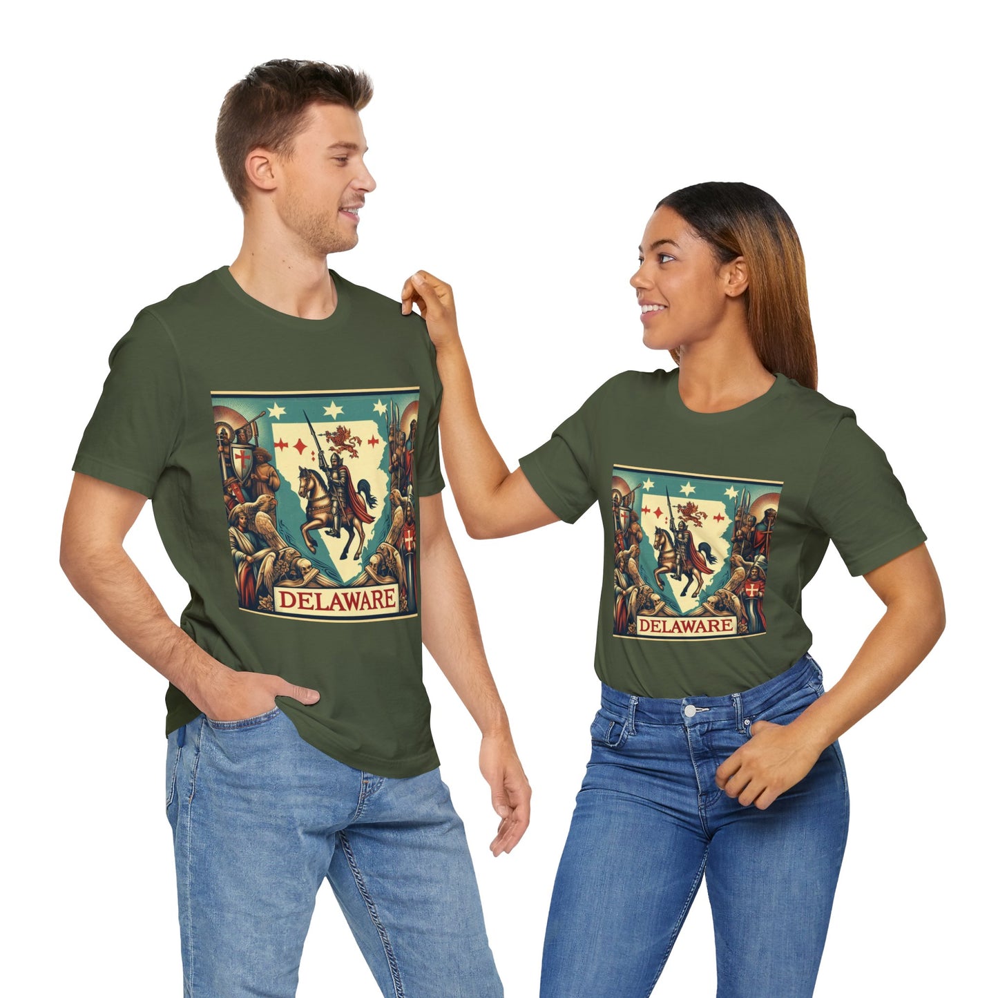 Delaware Vintage Christian Crusader - Unisex Jersey Tee - USA - 100% Charity Benefit - The God Vote Collection by Chris Rabalais