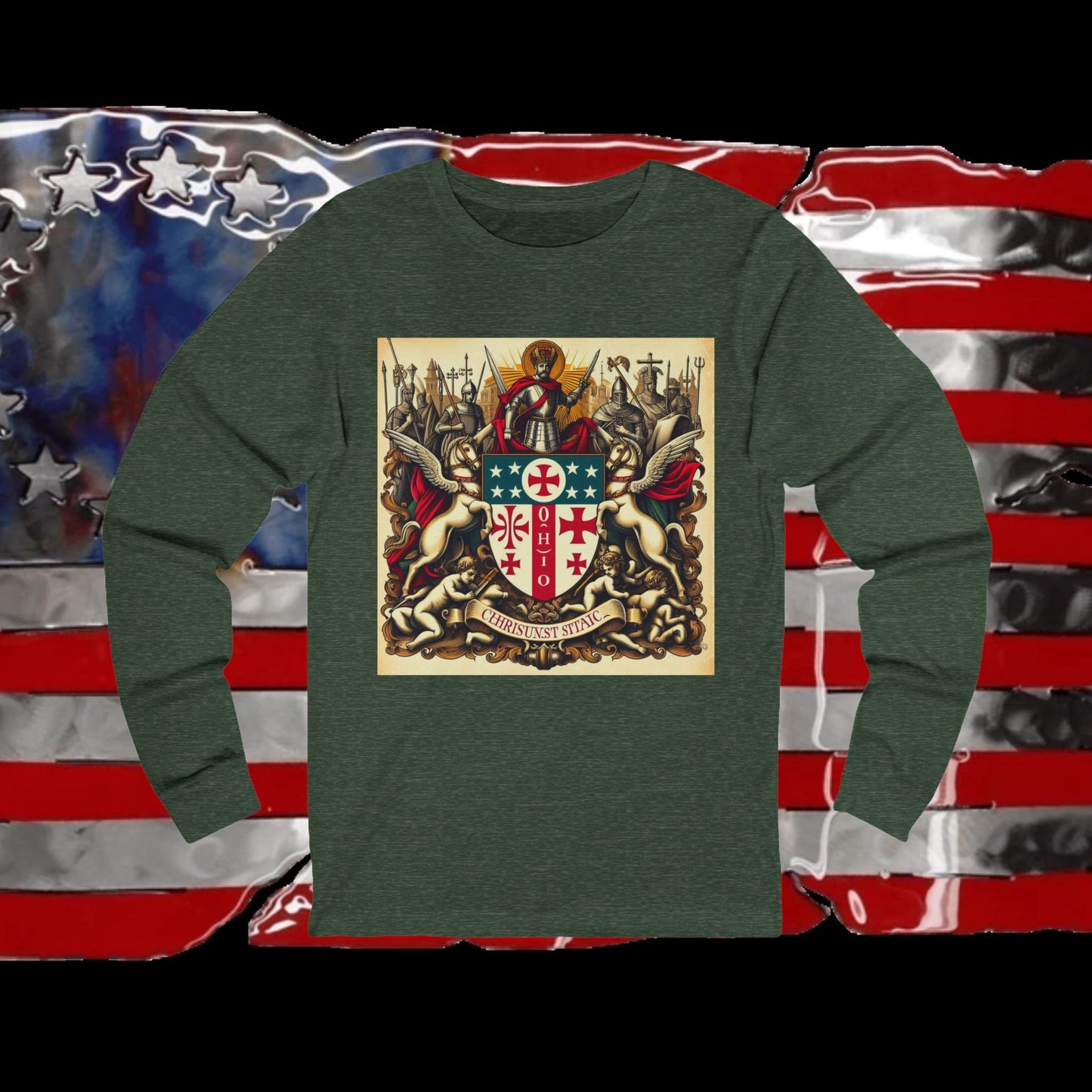 Ohio Vintage Christian Crusader - Premium Unisex Long Sleeve Jersey Tee - 100% Charity - The God Vote Collection by Chris Rabalais