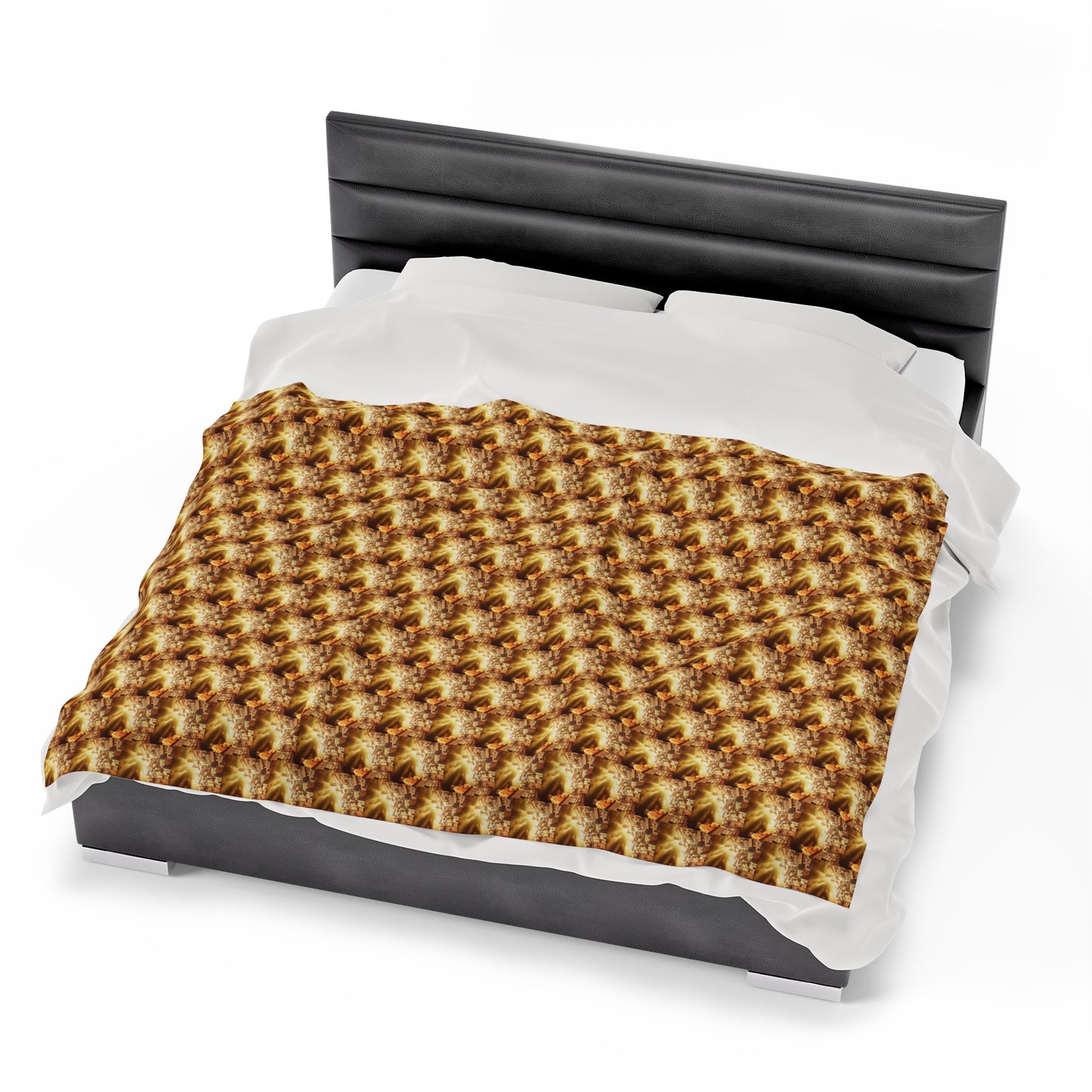 AImagination Collection Velveteen Plush Blanket - "The Golden Kingdom" - The God Ball Originals by Chris Rabalais (2024)