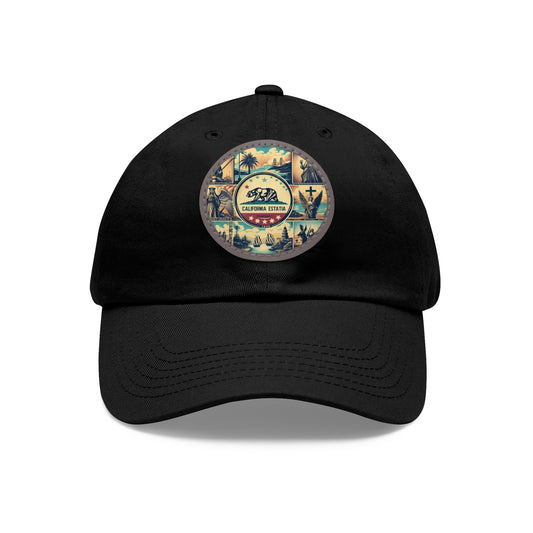 California Vintage Christian Crusader Campaign Hat - Chino Twill Leather Logo - 100% Charity - The God Vote Collection by Chris Rabalais